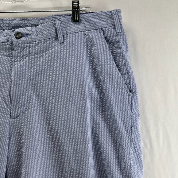 Chatham Chino Company Seersucker Short Mens 38 Lightweight Summer Striped Blue - Picture 4 of 11